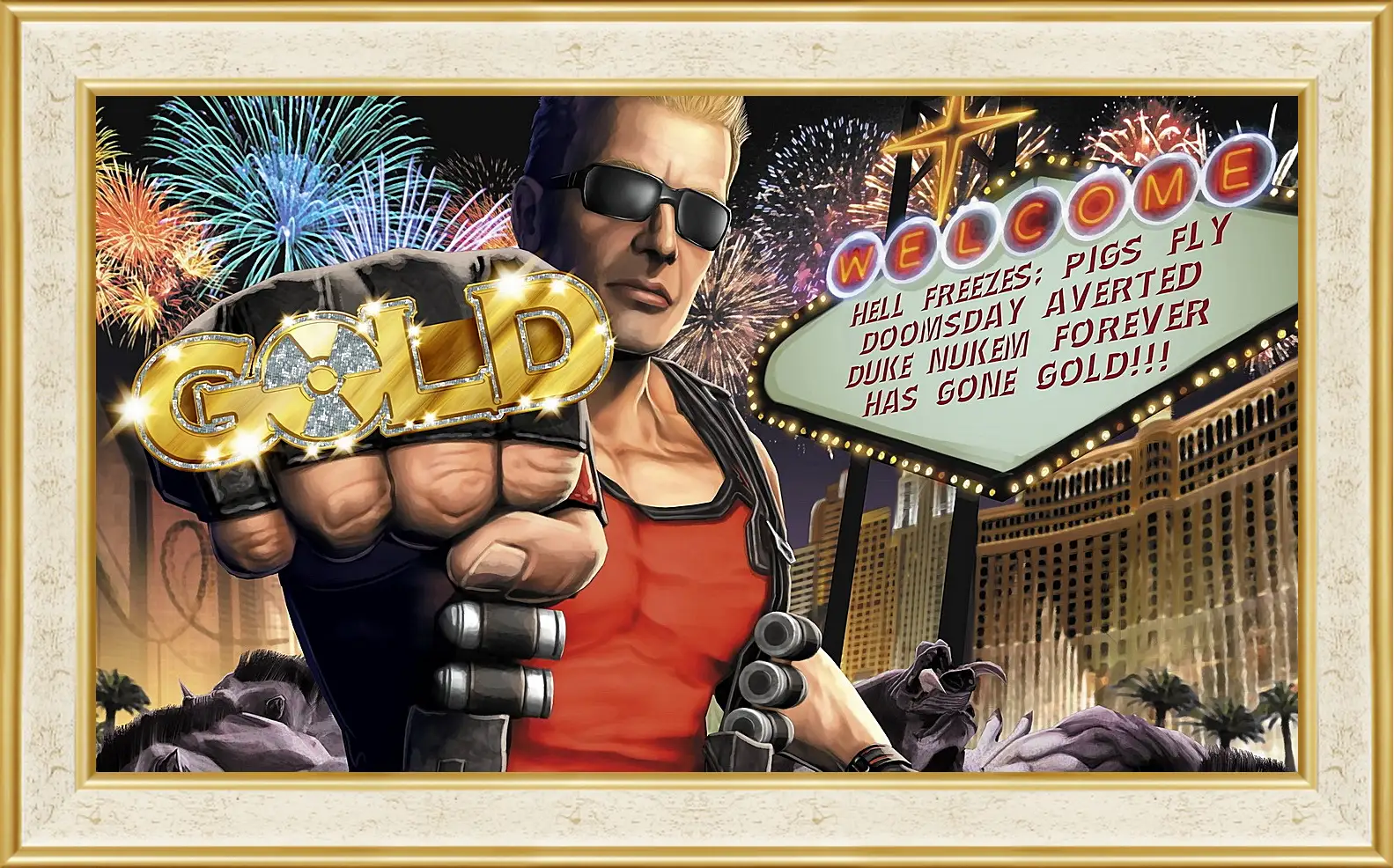 Картина в раме - duke nukem, las vegas, fist
