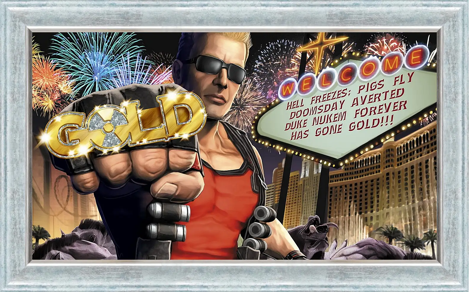 Картина в раме - duke nukem, las vegas, fist
