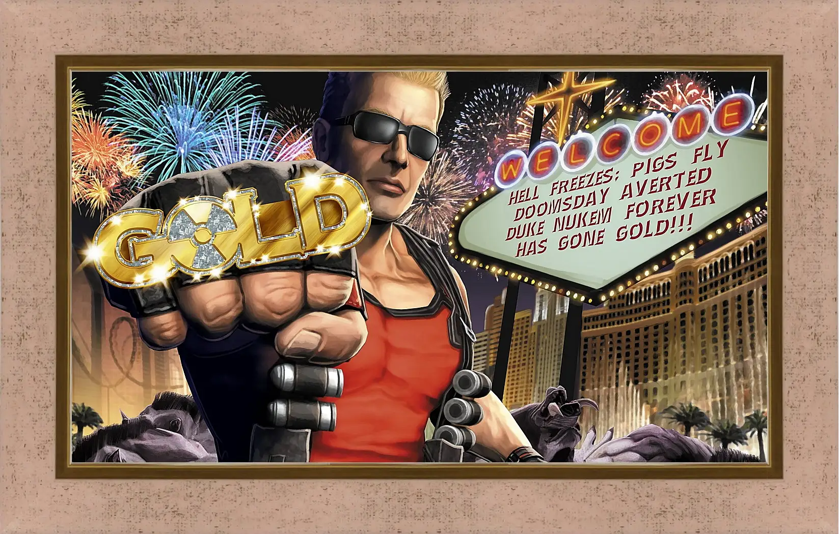 Картина в раме - duke nukem, las vegas, fist
