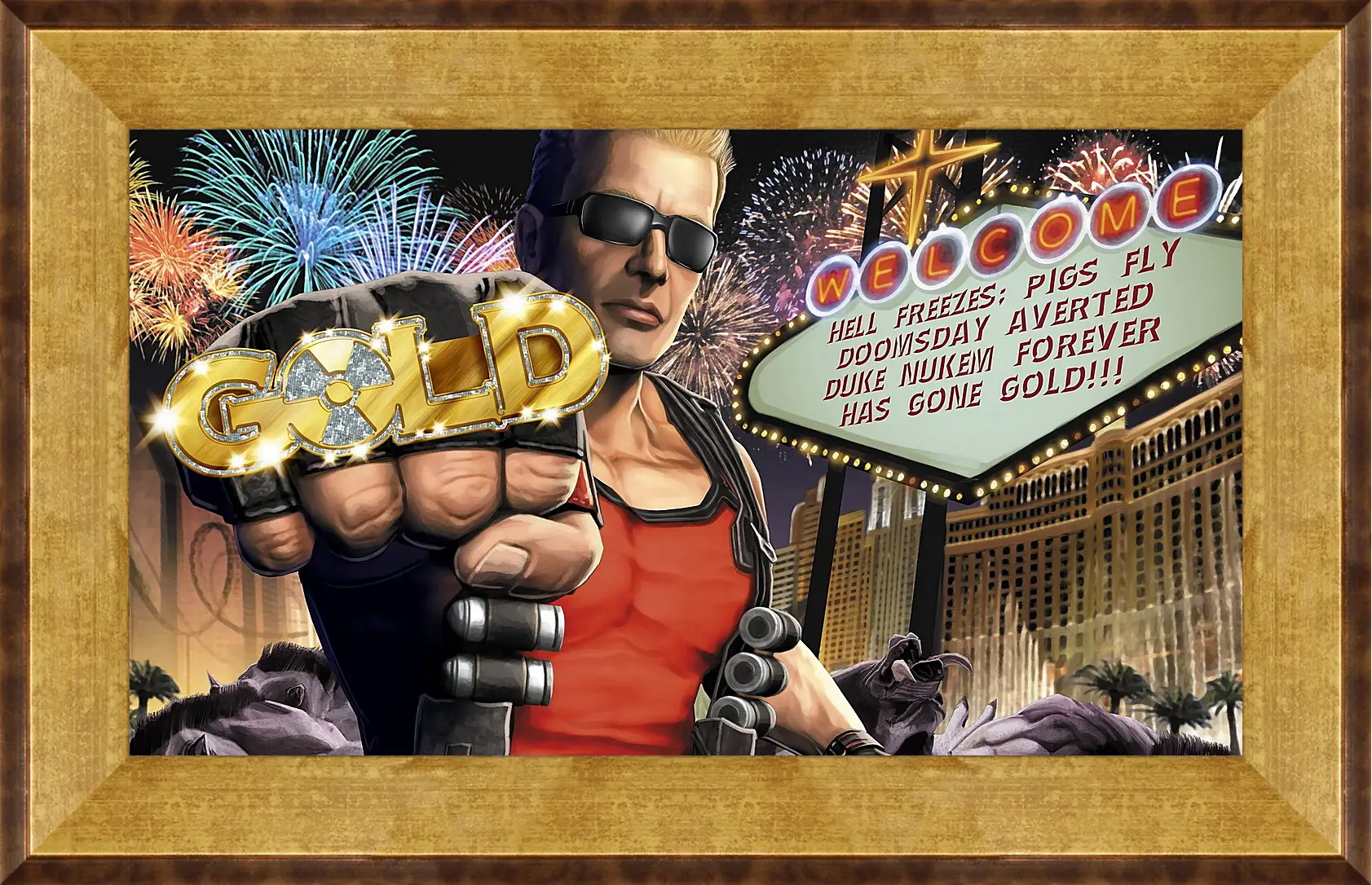 Картина в раме - duke nukem, las vegas, fist
