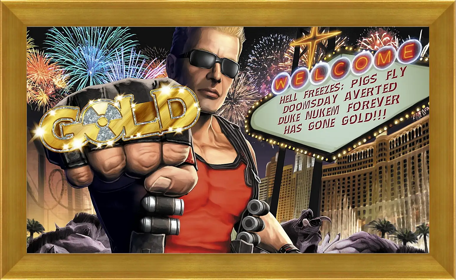 Картина в раме - duke nukem, las vegas, fist
