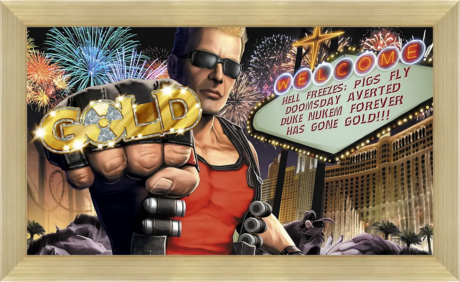 Картина в раме - duke nukem, las vegas, fist
