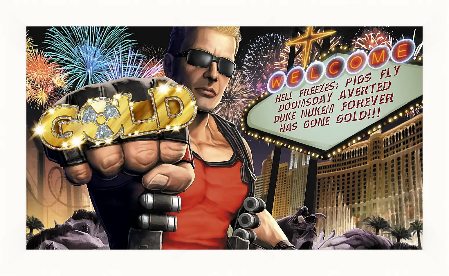 Картина в раме - duke nukem, las vegas, fist
