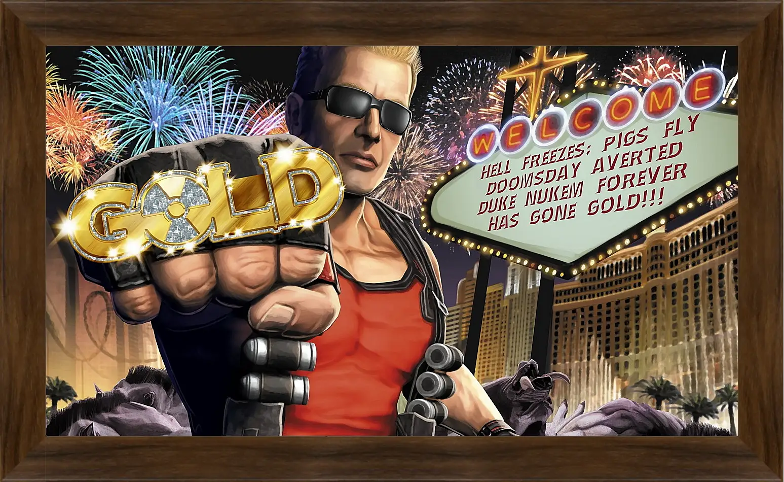 Картина в раме - duke nukem, las vegas, fist
