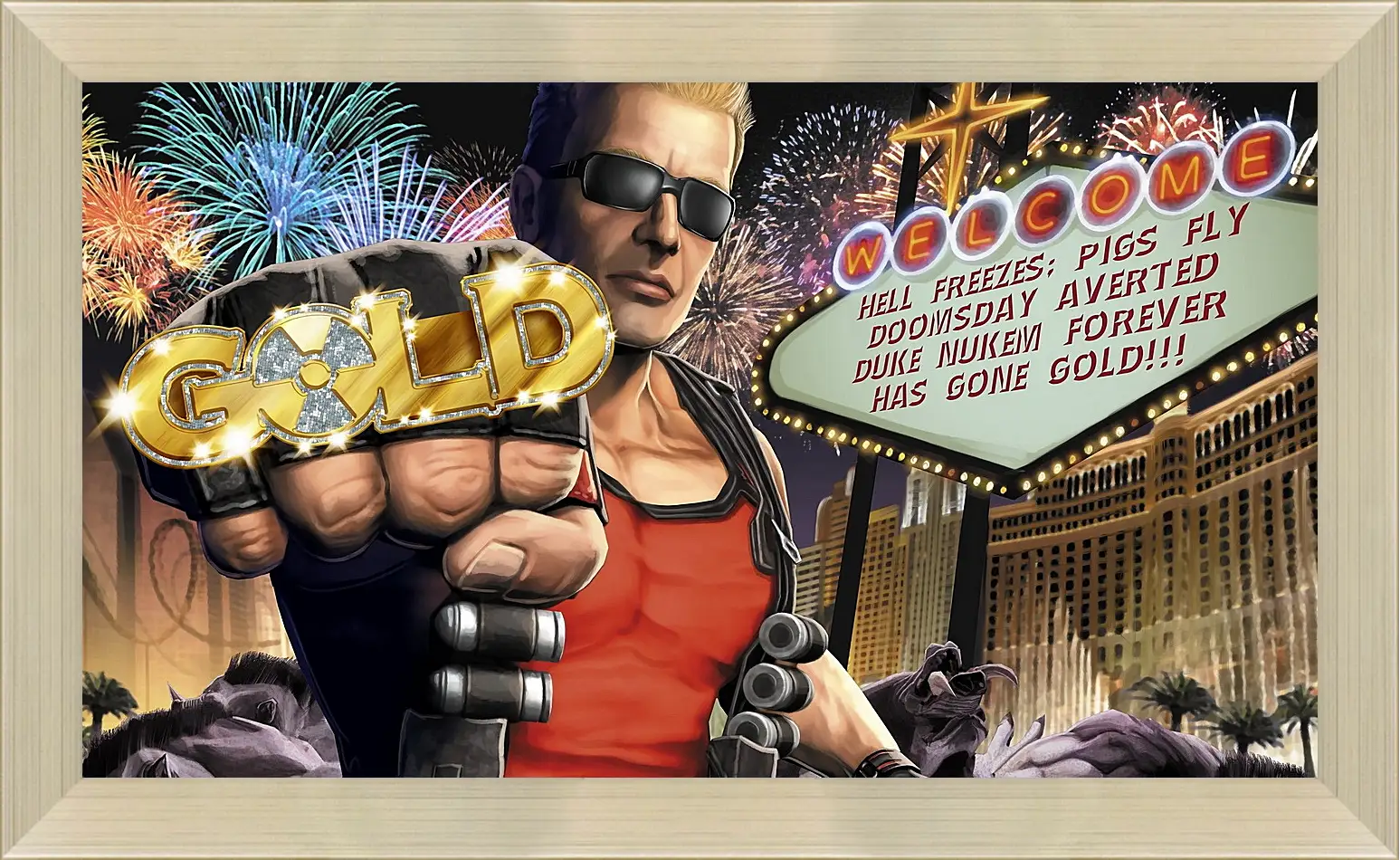 Картина в раме - duke nukem, las vegas, fist
