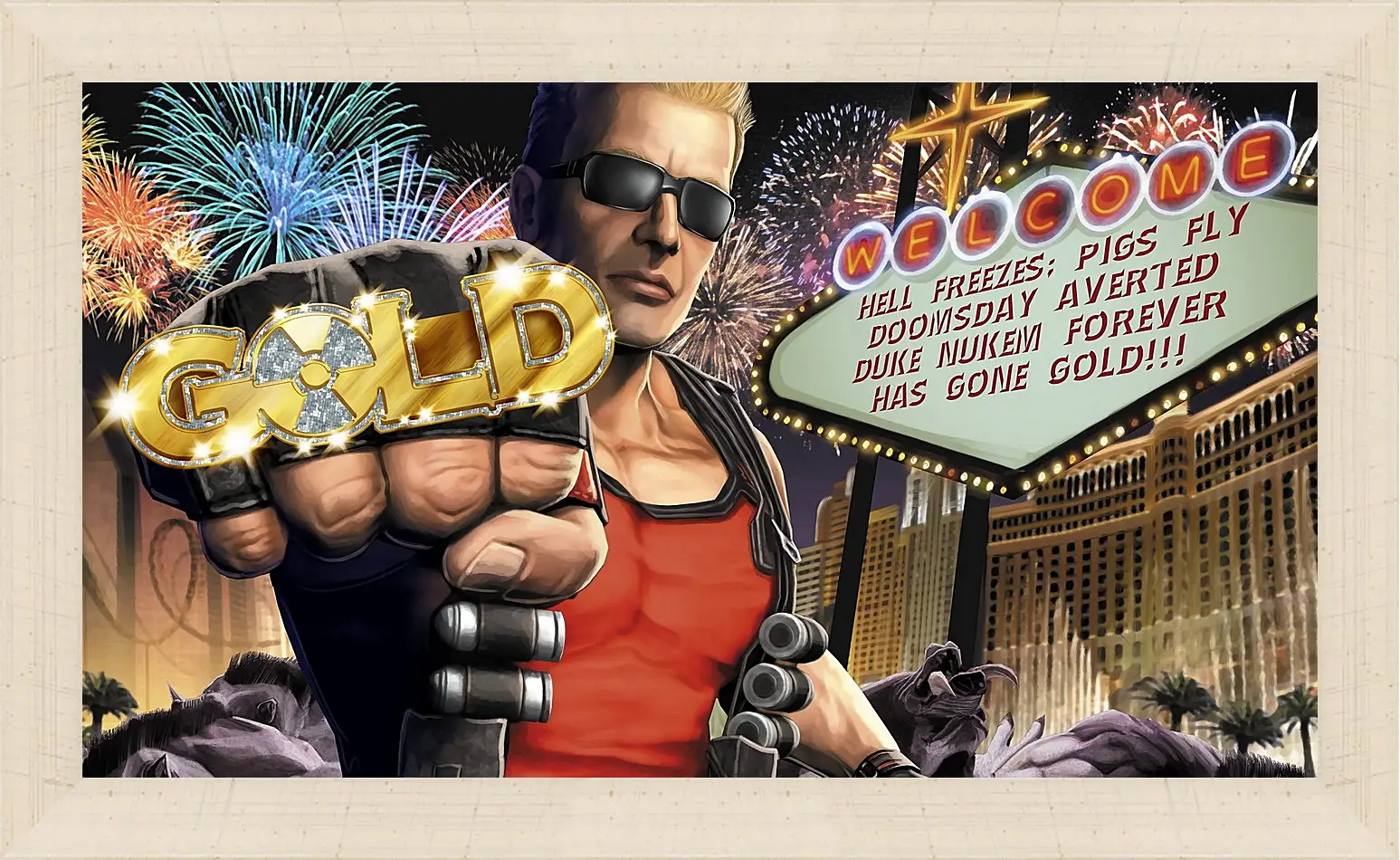 Картина в раме - duke nukem, las vegas, fist
