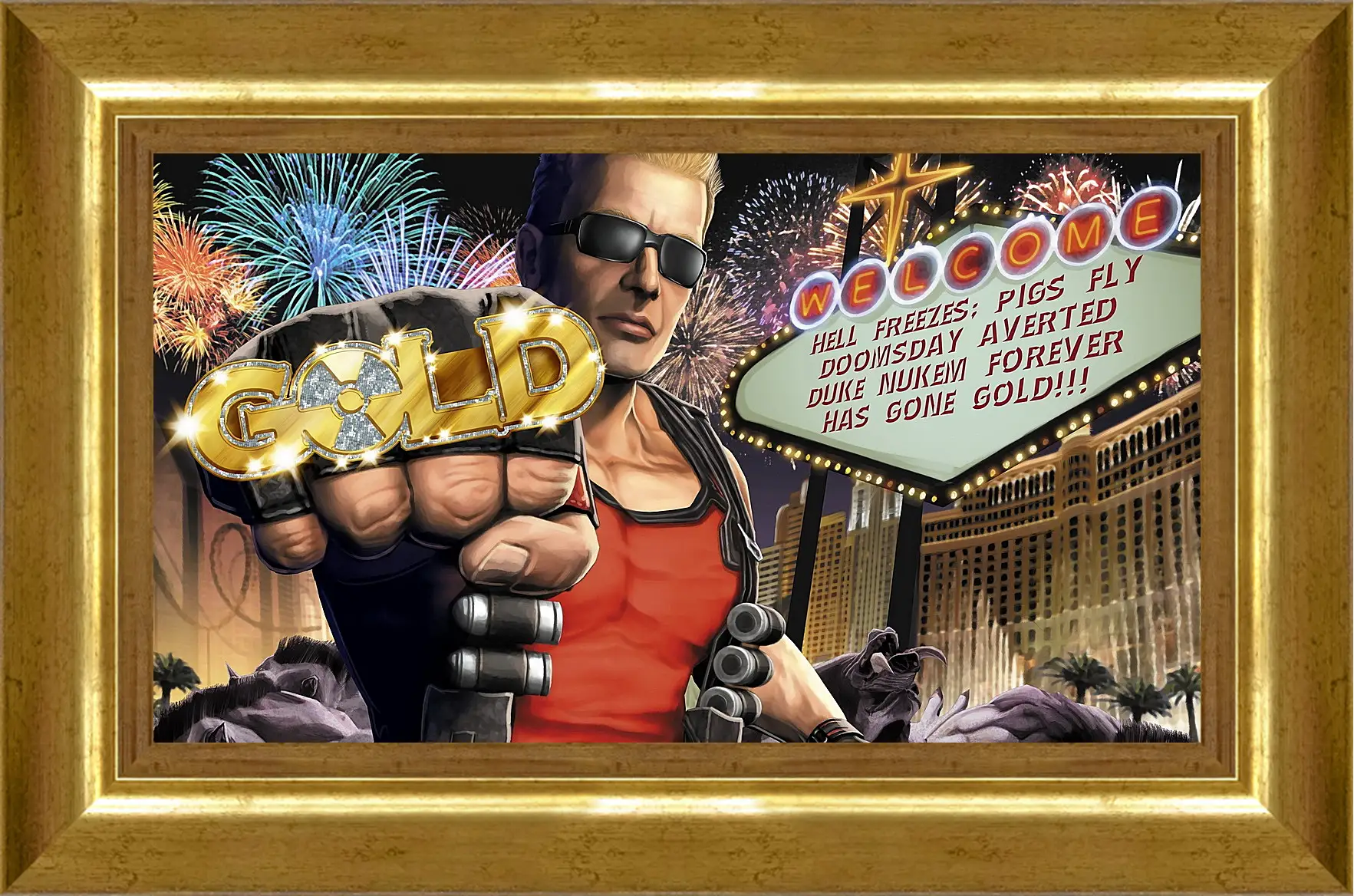 Картина в раме - duke nukem, las vegas, fist
