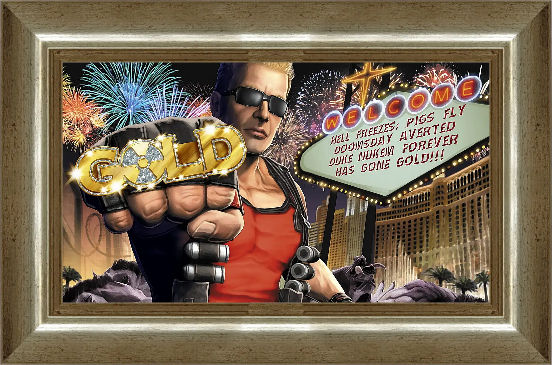 Картина в раме - duke nukem, las vegas, fist
