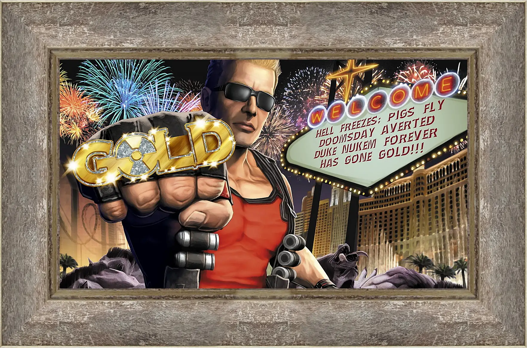 Картина в раме - duke nukem, las vegas, fist
