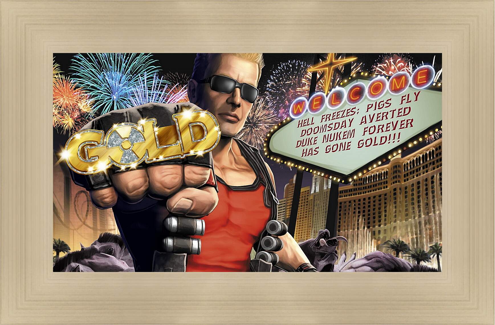 Картина в раме - duke nukem, las vegas, fist
