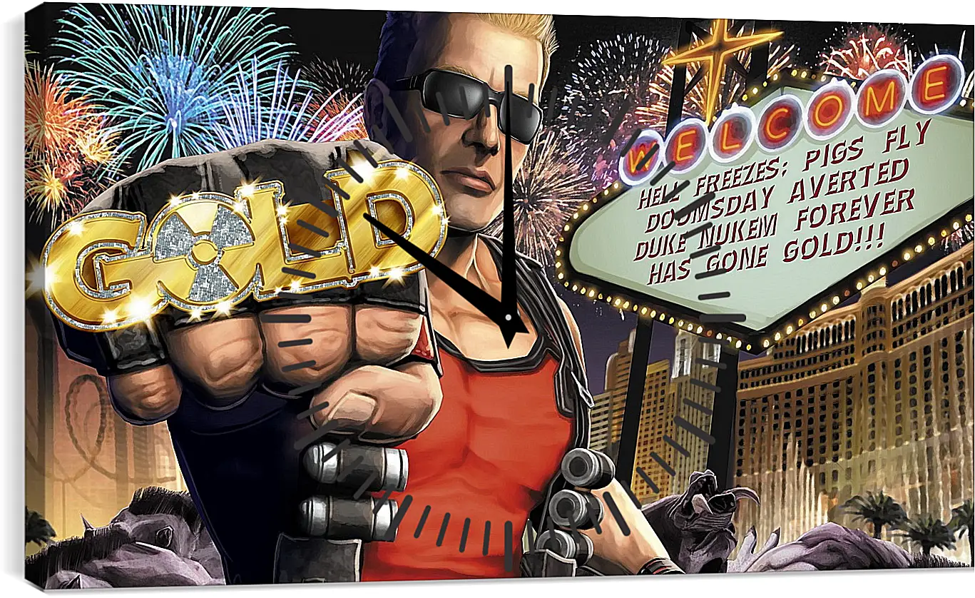 Часы картина - duke nukem, las vegas, fist
