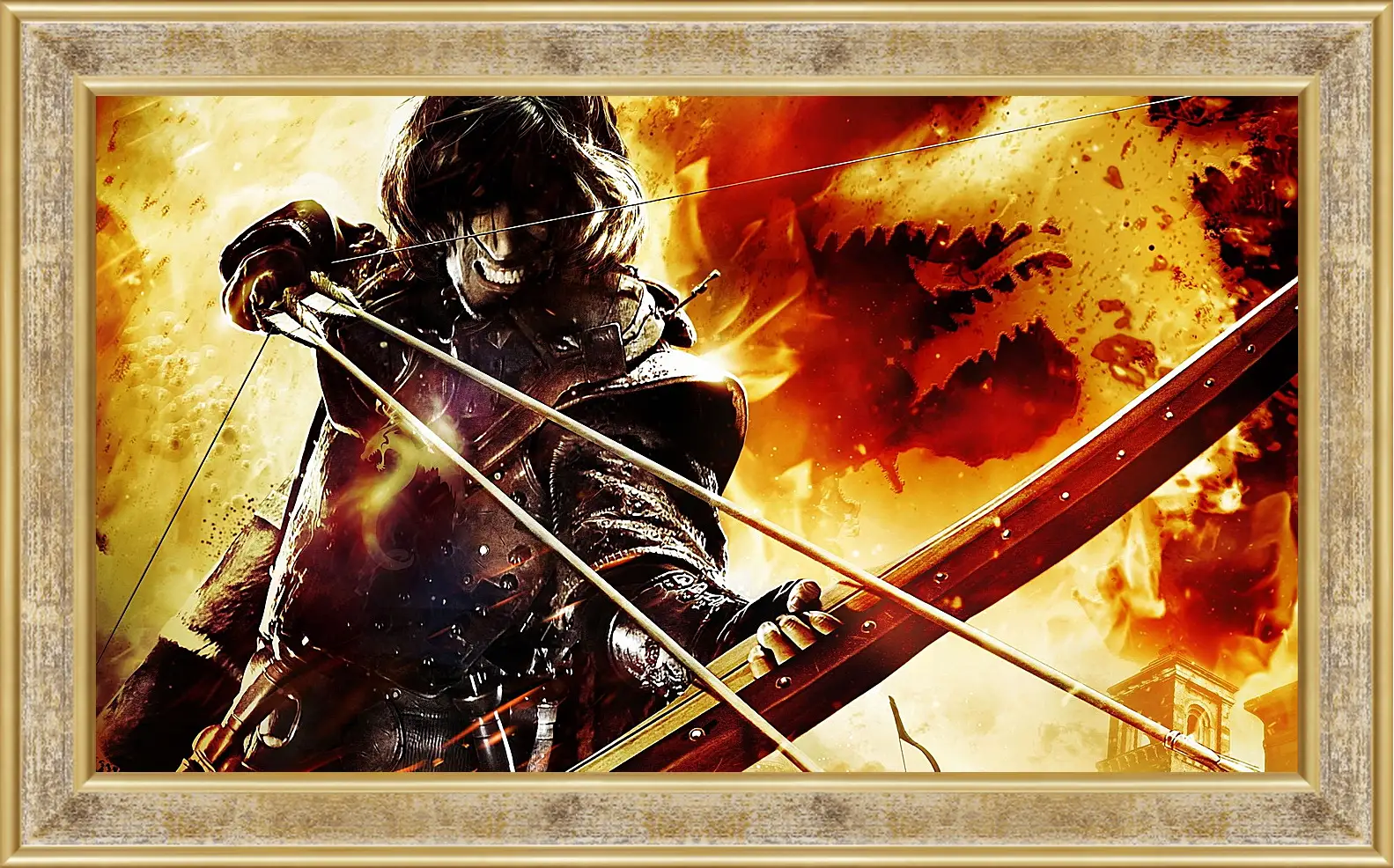 Картина в раме - dragons dogma, bow, arrows
