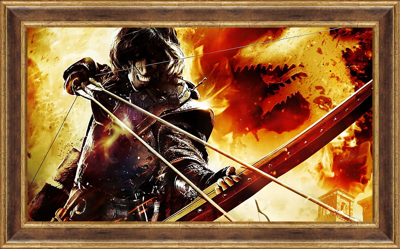 Картина в раме - dragons dogma, bow, arrows
