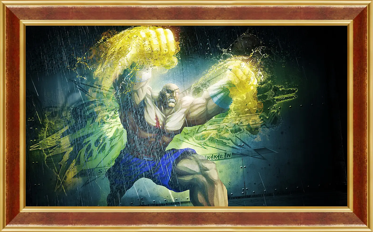 Картина в раме - street fighter x tekken, sagat, magic
