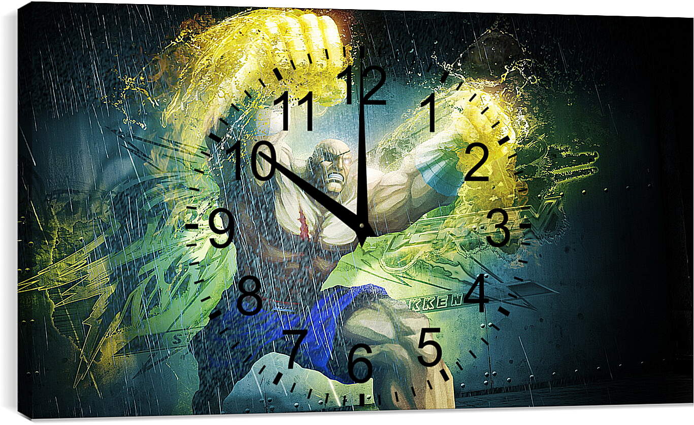 Часы картина - street fighter x tekken, sagat, magic
