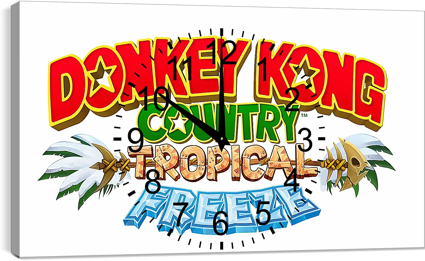 Часы картина - donkey kong country tropical freeze, donkey kong, dixie
