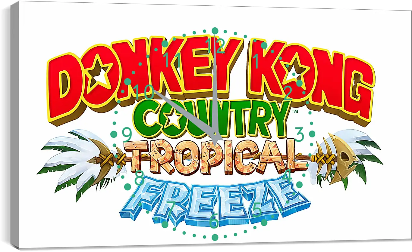 Часы картина - donkey kong country tropical freeze, donkey kong, dixie
