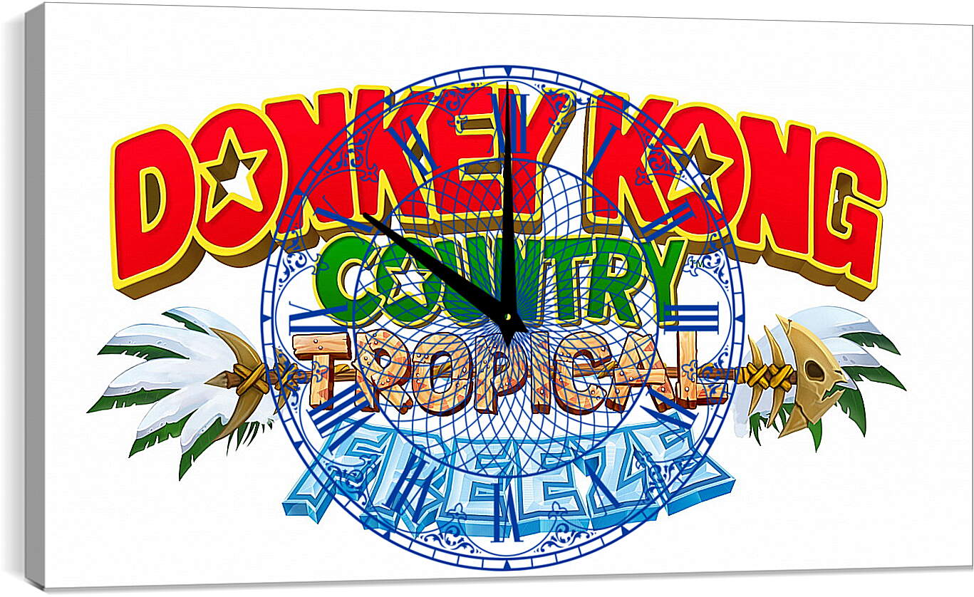 Часы картина - donkey kong country tropical freeze, donkey kong, dixie
