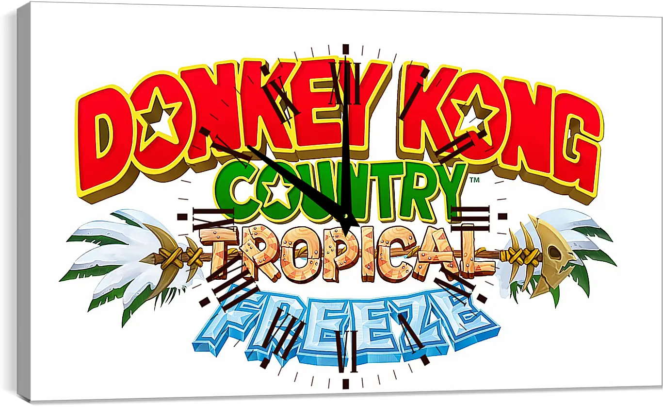 Часы картина - donkey kong country tropical freeze, donkey kong, dixie
