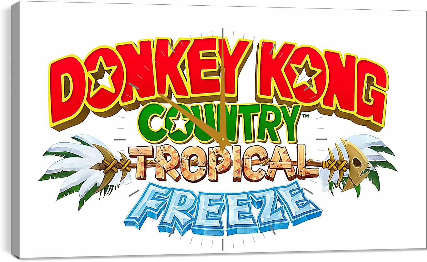 Часы картина - donkey kong country tropical freeze, donkey kong, dixie
