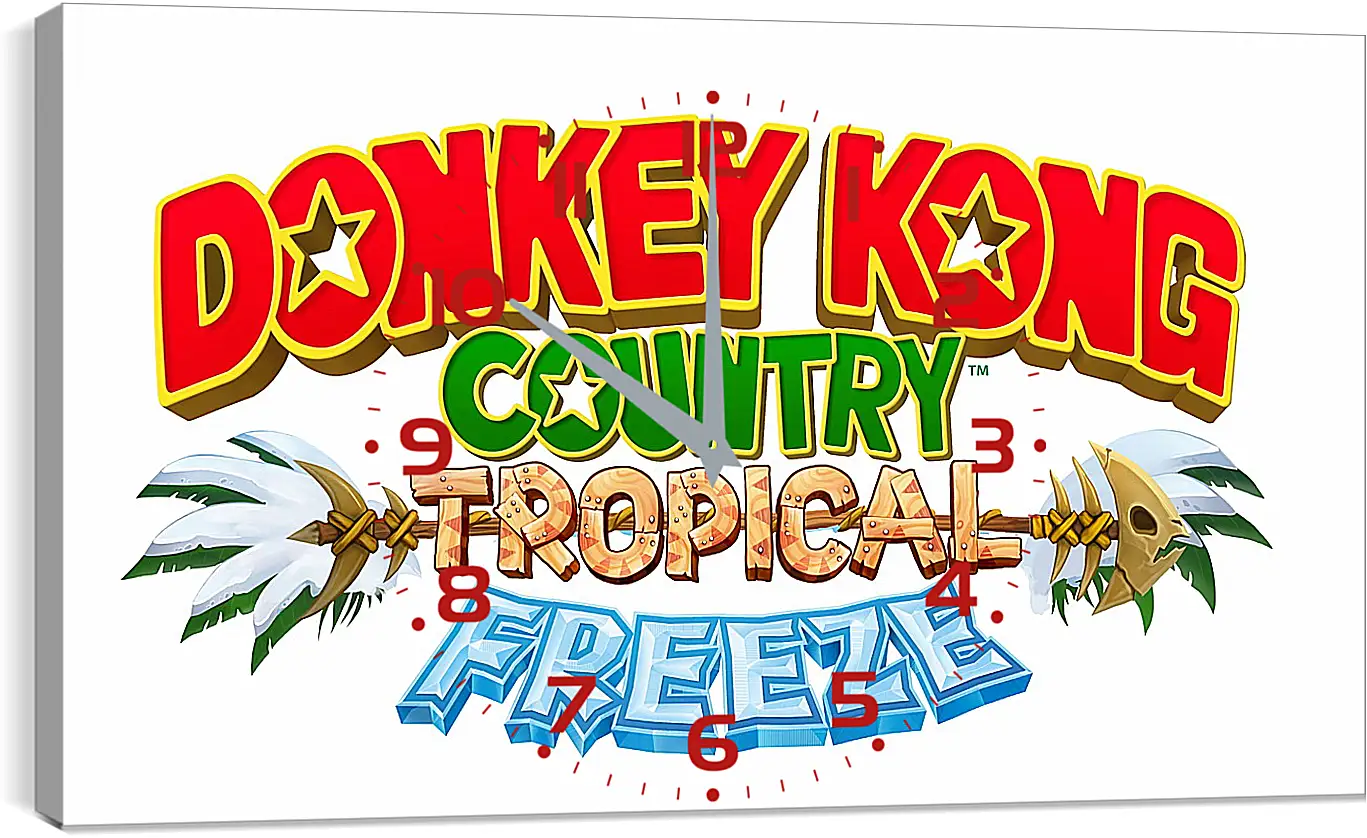 Часы картина - donkey kong country tropical freeze, donkey kong, dixie
