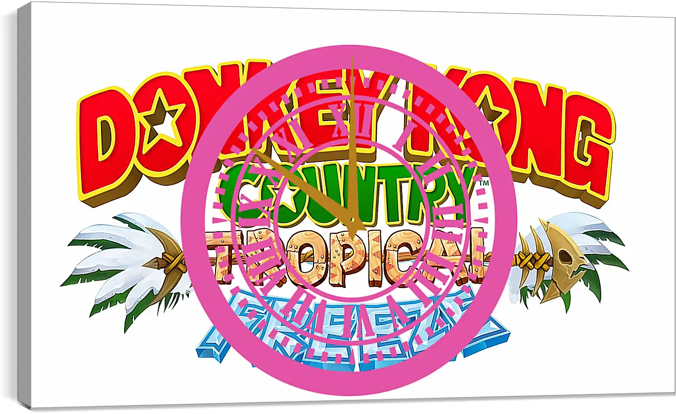 Часы картина - donkey kong country tropical freeze, donkey kong, dixie
