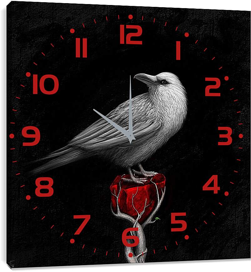 Часы картина - Арт Ворон