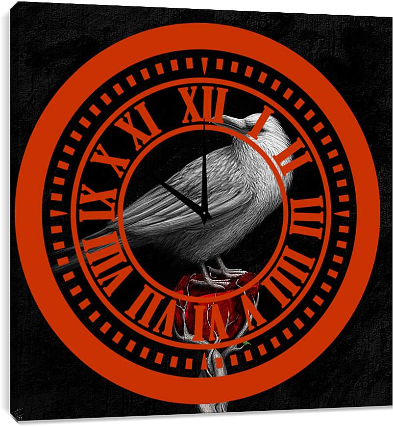 Часы картина - Арт Ворон