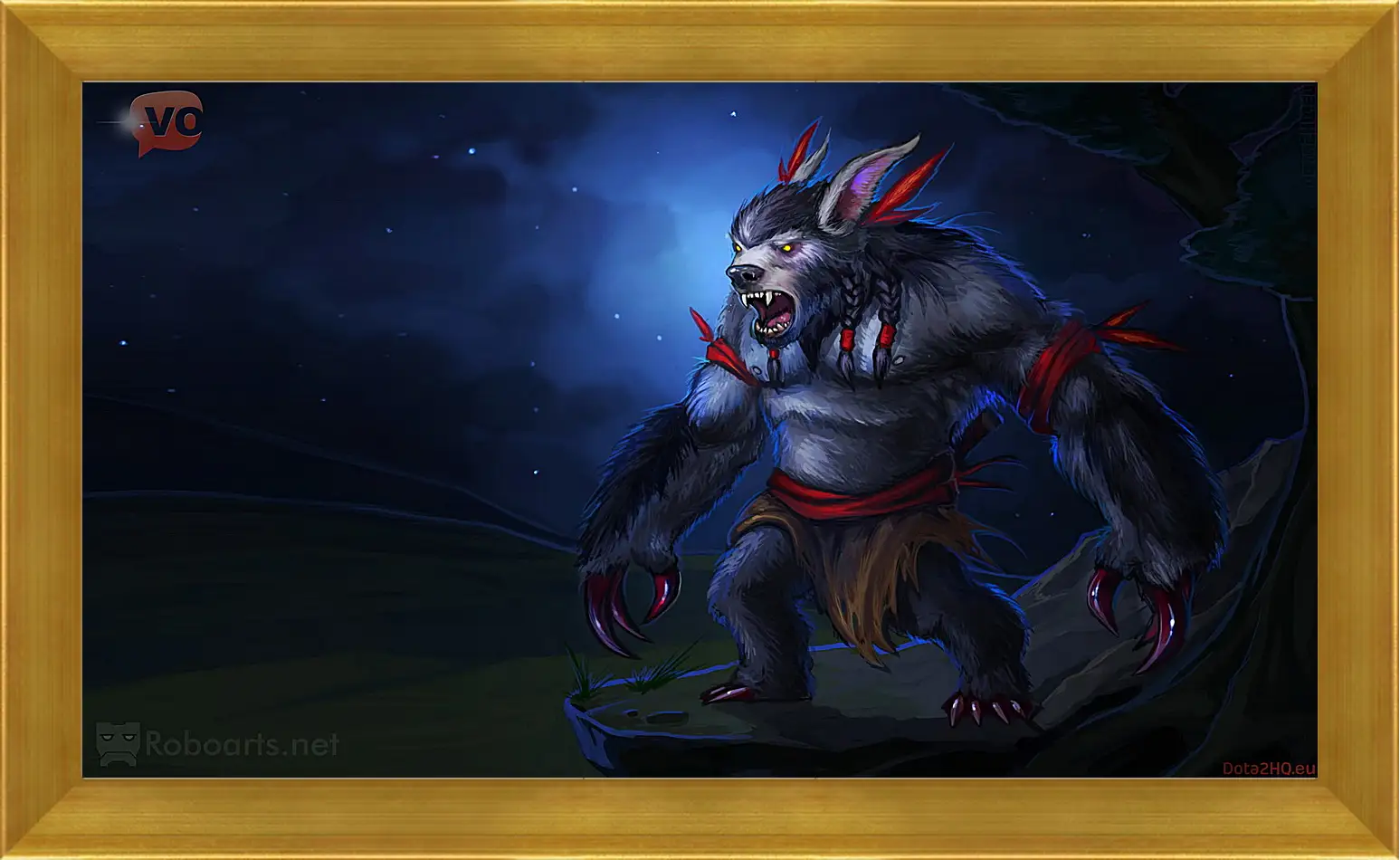 Картина в раме - ursa warrior, dota 2, radiant protector set
