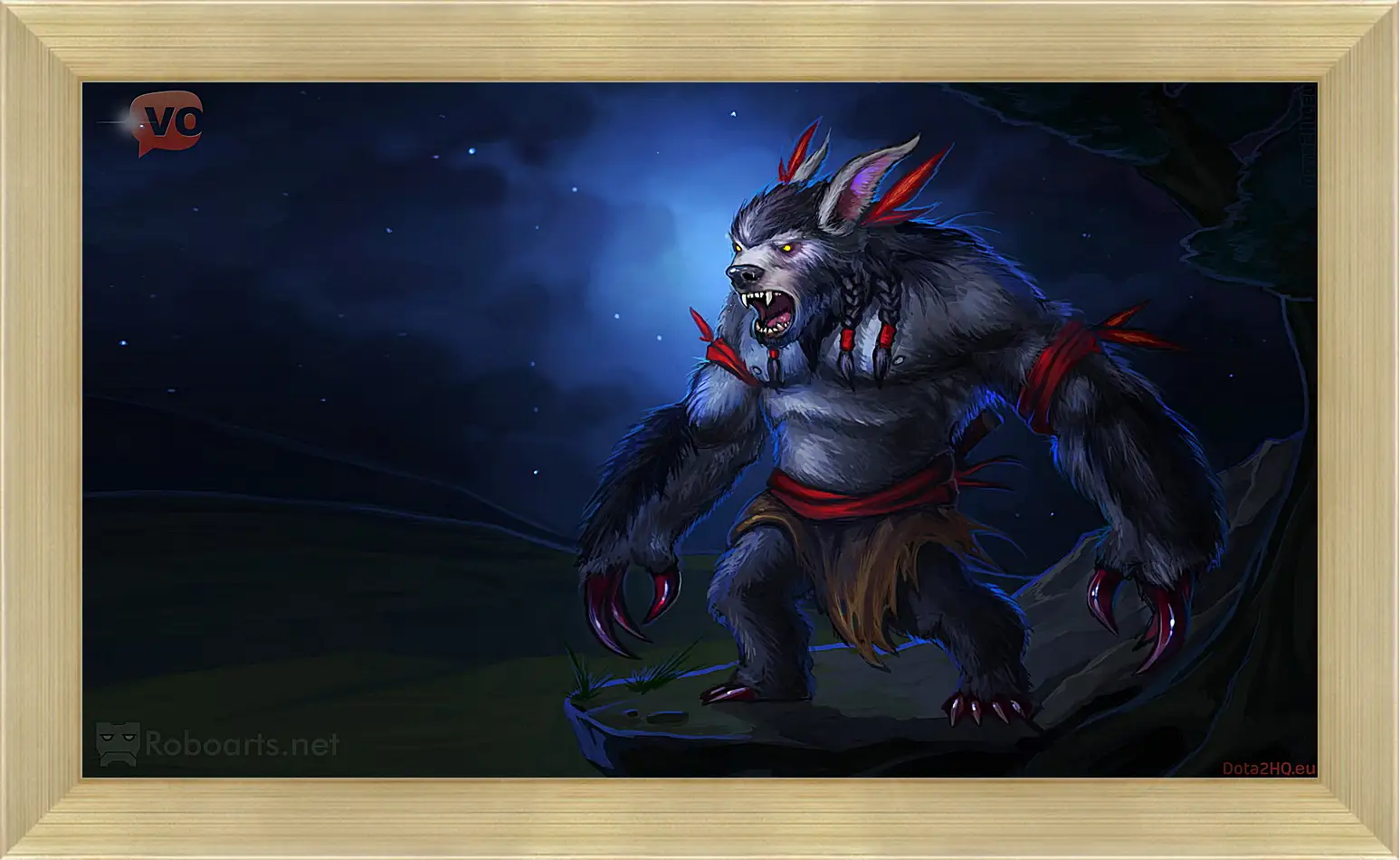 Картина в раме - ursa warrior, dota 2, radiant protector set
