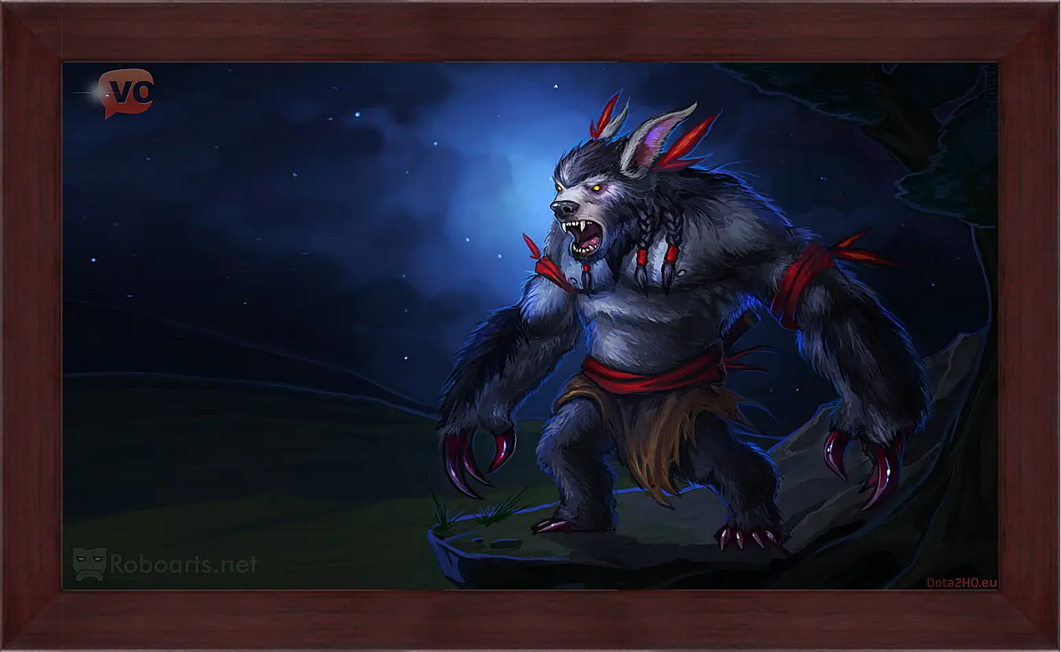 Картина в раме - ursa warrior, dota 2, radiant protector set
