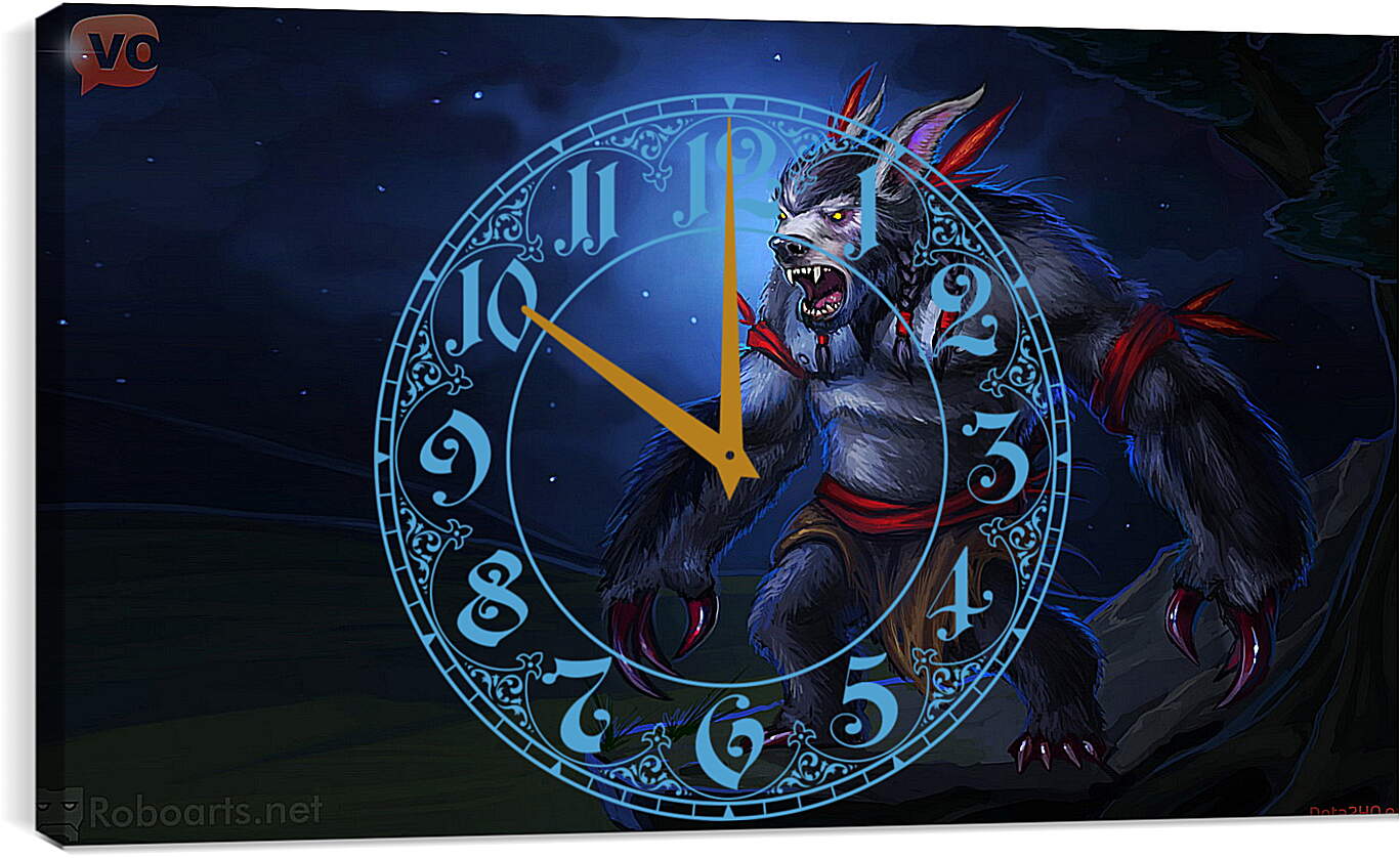 Часы картина - ursa warrior, dota 2, radiant protector set
