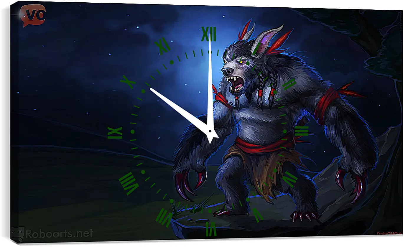 Часы картина - ursa warrior, dota 2, radiant protector set
