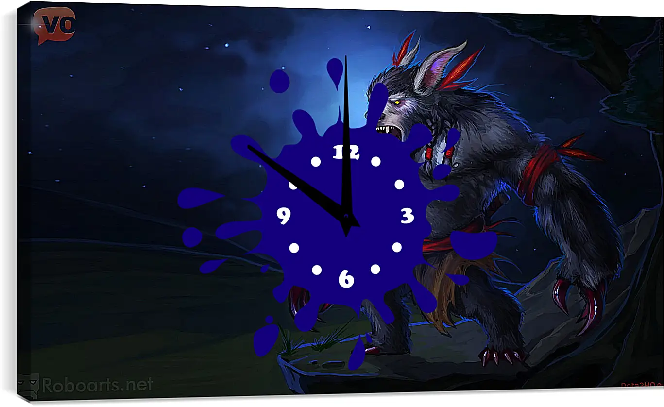 Часы картина - ursa warrior, dota 2, radiant protector set
