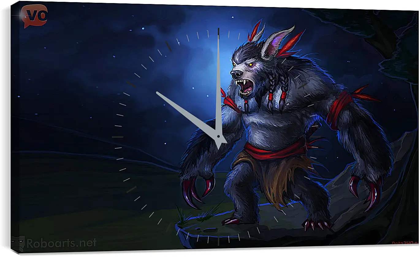 Часы картина - ursa warrior, dota 2, radiant protector set
