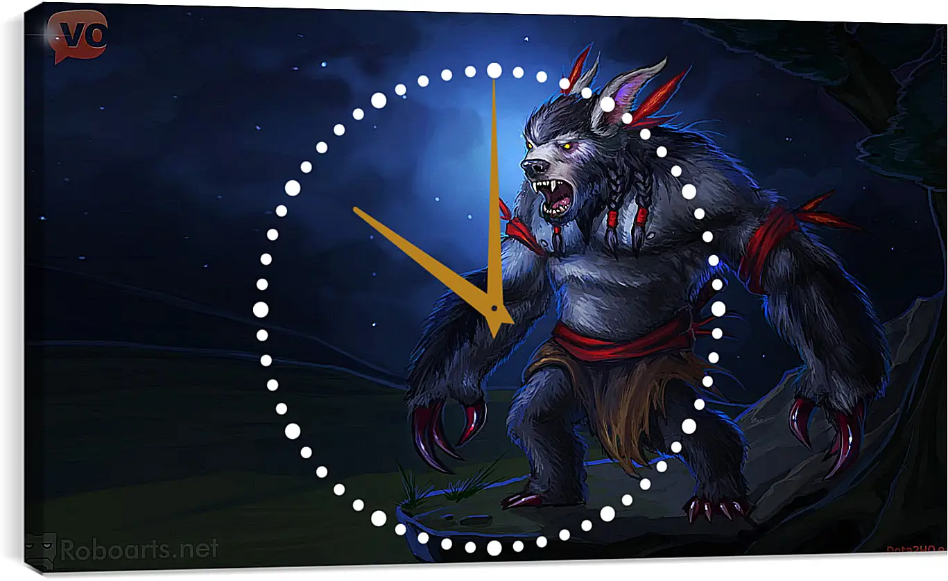 Часы картина - ursa warrior, dota 2, radiant protector set
