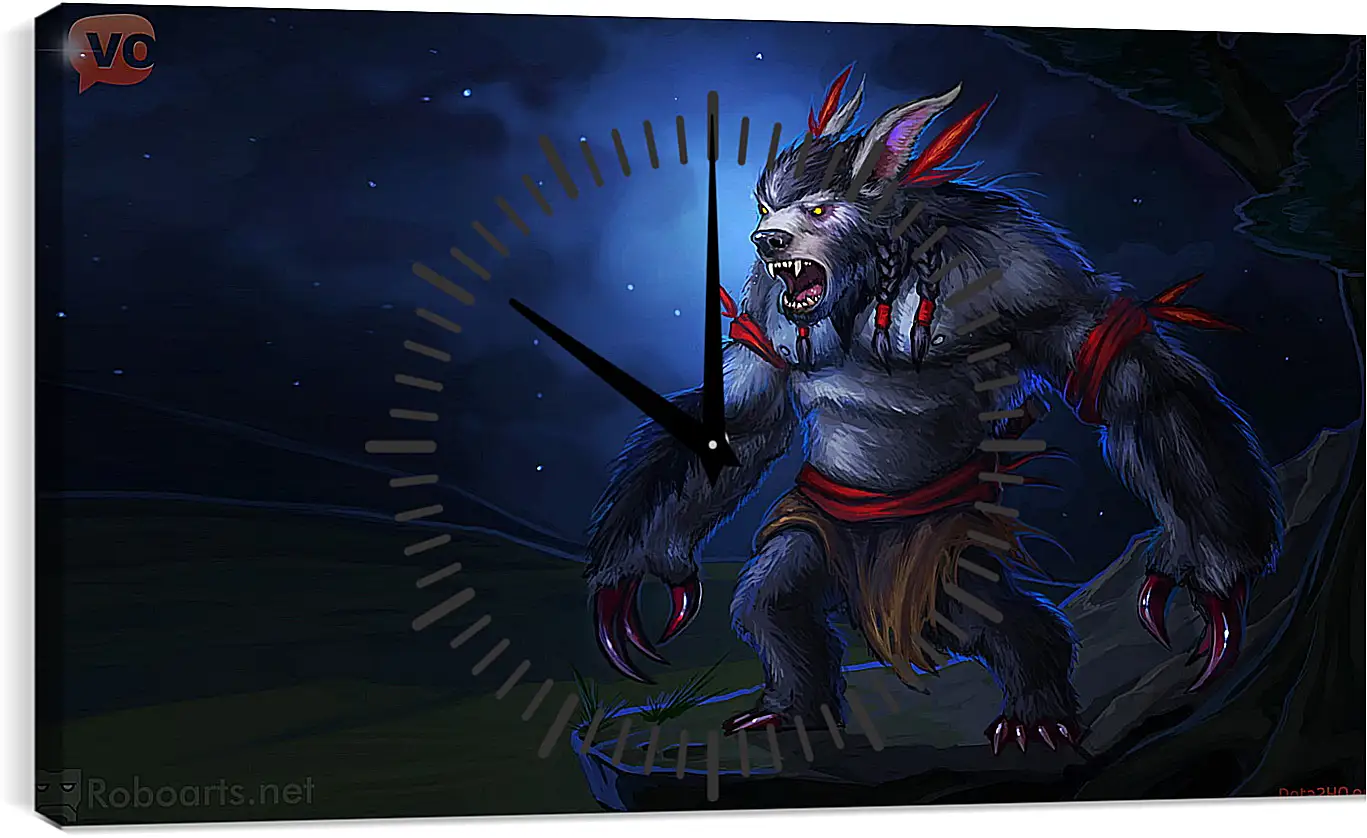 Часы картина - ursa warrior, dota 2, radiant protector set
