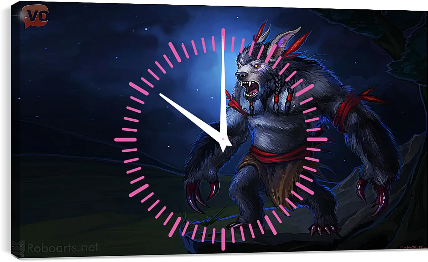 Часы картина - ursa warrior, dota 2, radiant protector set
