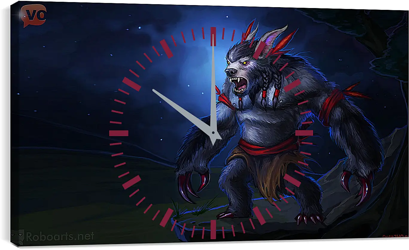 Часы картина - ursa warrior, dota 2, radiant protector set
