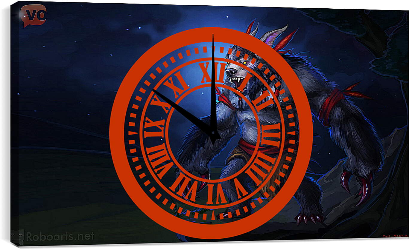 Часы картина - ursa warrior, dota 2, radiant protector set
