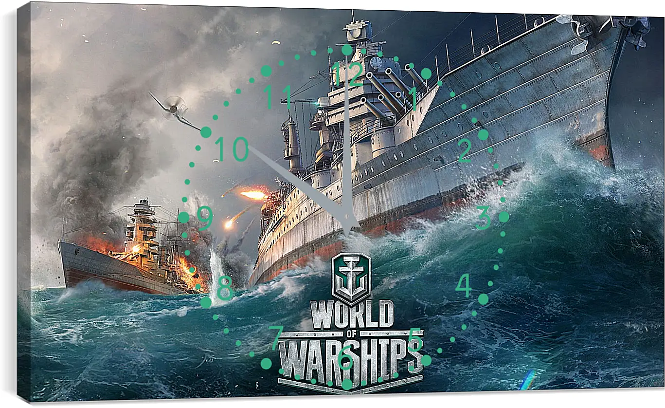 Часы картина - world of warships, ship, explosion
