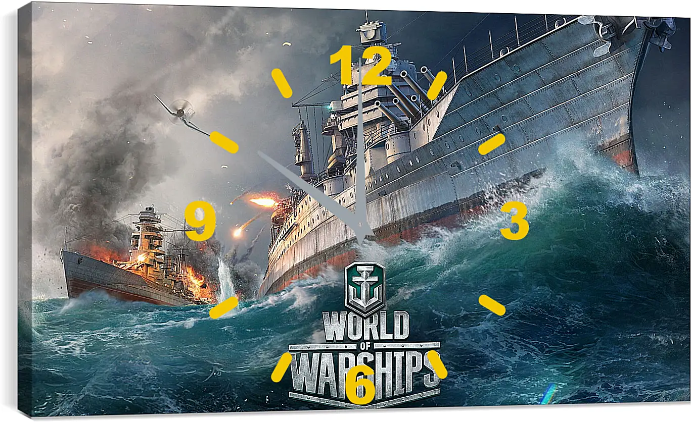 Часы картина - world of warships, ship, explosion
