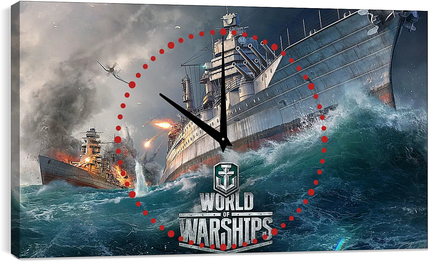 Часы картина - world of warships, ship, explosion
