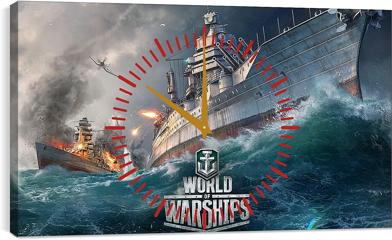 Часы картина - world of warships, ship, explosion
