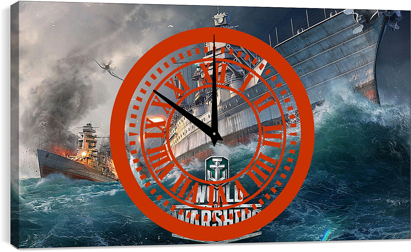 Часы картина - world of warships, ship, explosion
