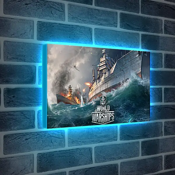 Лайтбокс световая панель - world of warships, ship, explosion
