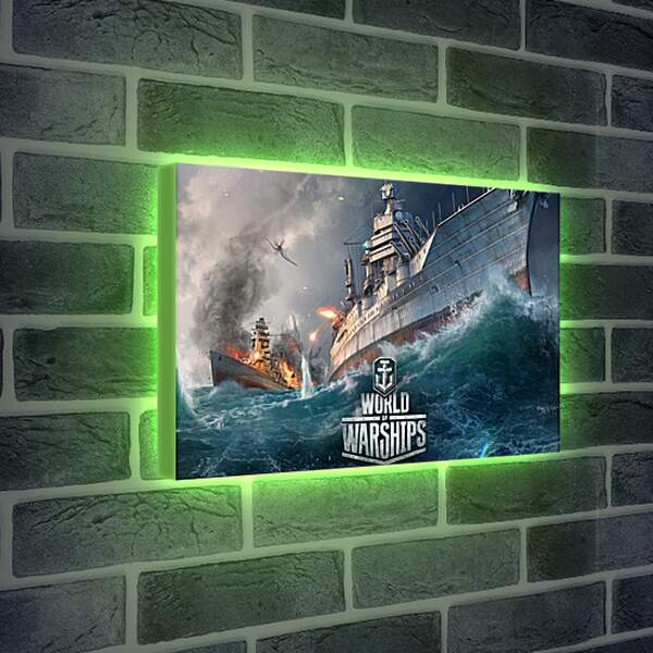 Лайтбокс световая панель - world of warships, ship, explosion
