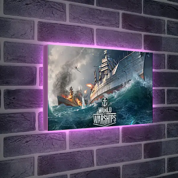 Лайтбокс световая панель - world of warships, ship, explosion
