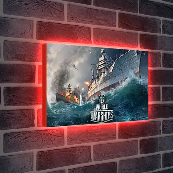 Лайтбокс световая панель - world of warships, ship, explosion
