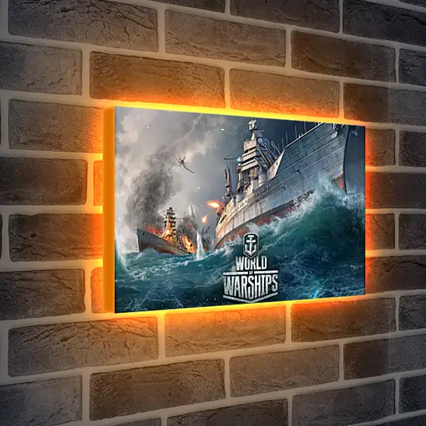 Лайтбокс световая панель - world of warships, ship, explosion
